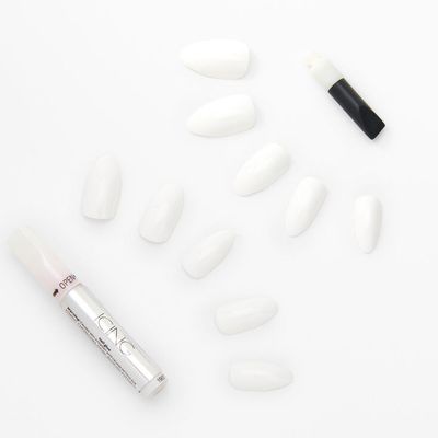 Glossy Stiletto Vegan Faux Nail Set - White, 24 Pack