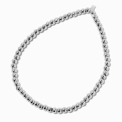 Claire's Club Silver-tone Beaded Stretch Bracelet