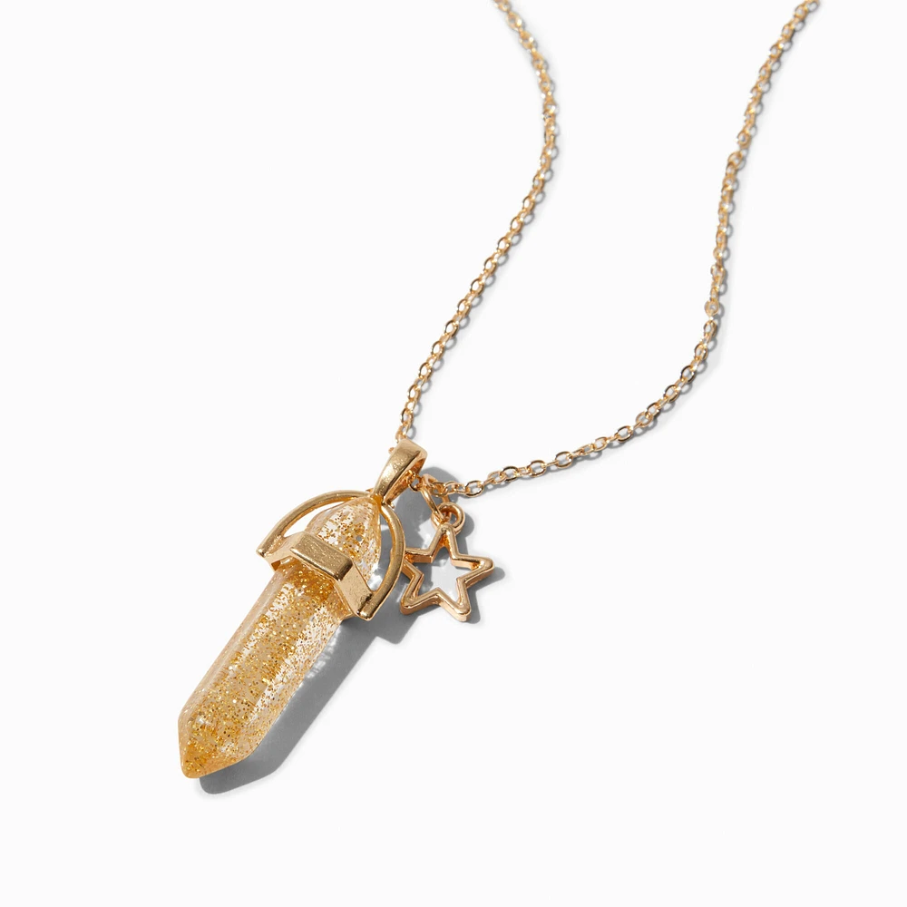 Gold-tone November Birthstone Mystical Gem Pendant Necklace