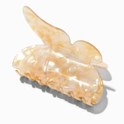 Large Pearlized Tan Butterfly Hair Claw