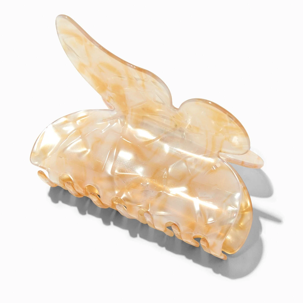 Pearlized Tan Large Butterfly Hair Claw