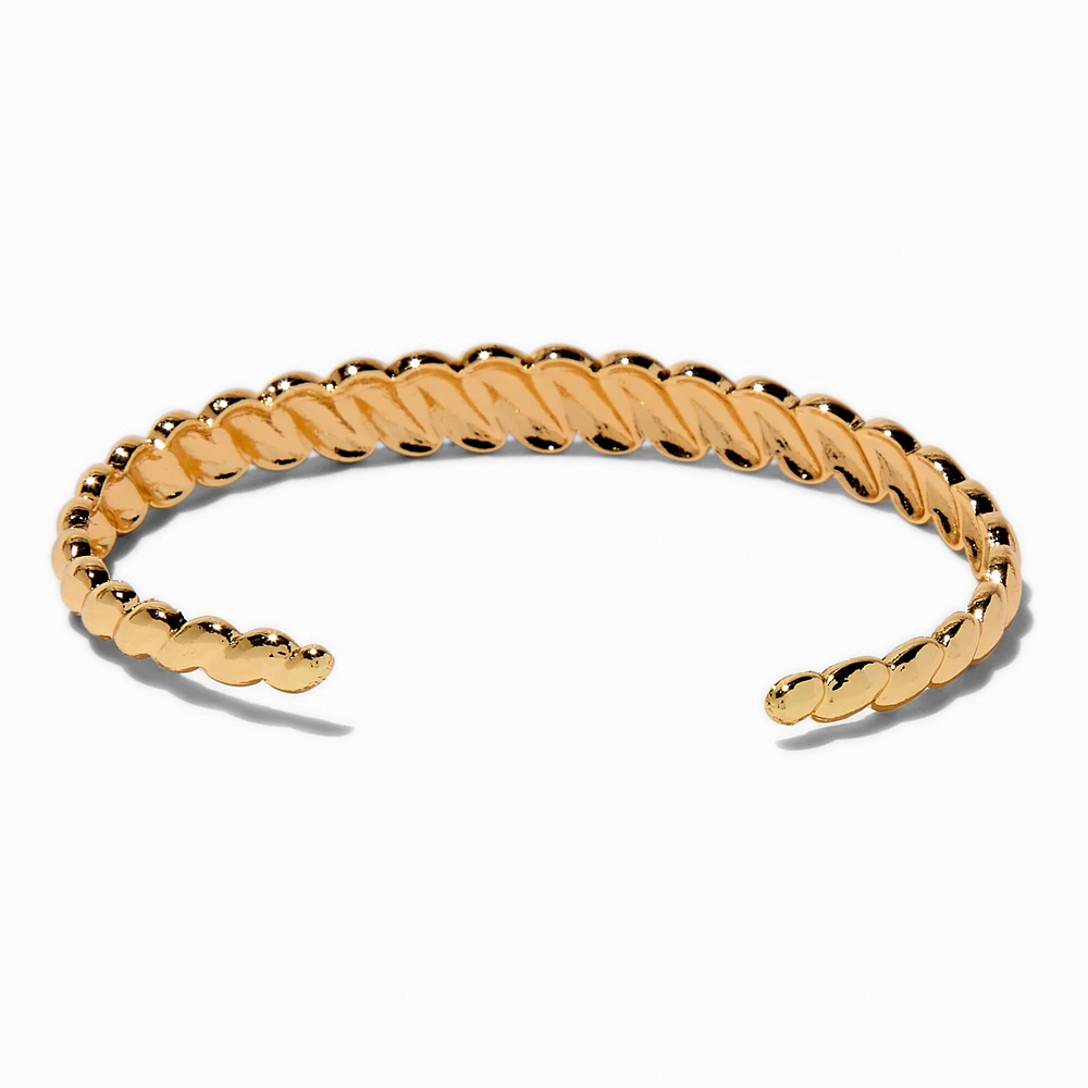 Gold-tone Braided Woven Cuff Bracelet