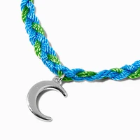 Blue & Green Moon Braided Adjustable Bracelet