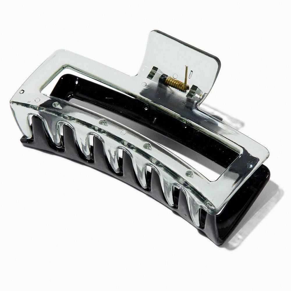 Large Two-Tone Black Rectangular Hair Claw