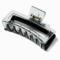 Large Two-Tone Black Rectangular Hair Claw