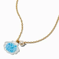 Claire's Club Blue Seashell Shaker Pendant Necklace