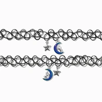 Best Friends Mood Moon Tattoo Choker Necklaces - 2 Pack