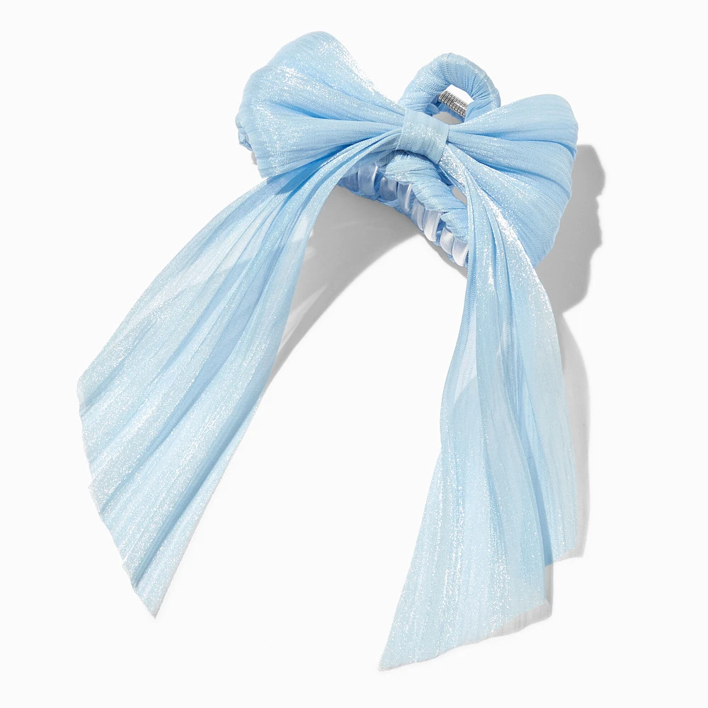 Light Blue Organza Bow Hair Claw