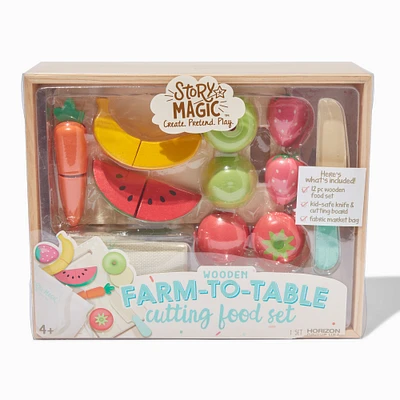 Story Magic™ Wooden Farm-To-Table Cutting Food Playset