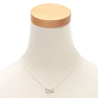 Silver-tone Crystal Infinity Pendant Necklace