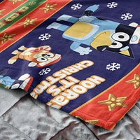 Bluey Holiday Striped Silk Touch Throw Blanket