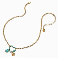 Heart Carabiner Cluster Charm Pendant Necklace