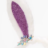 Claire's Club Glitter Bunny Ears Headband - Purple