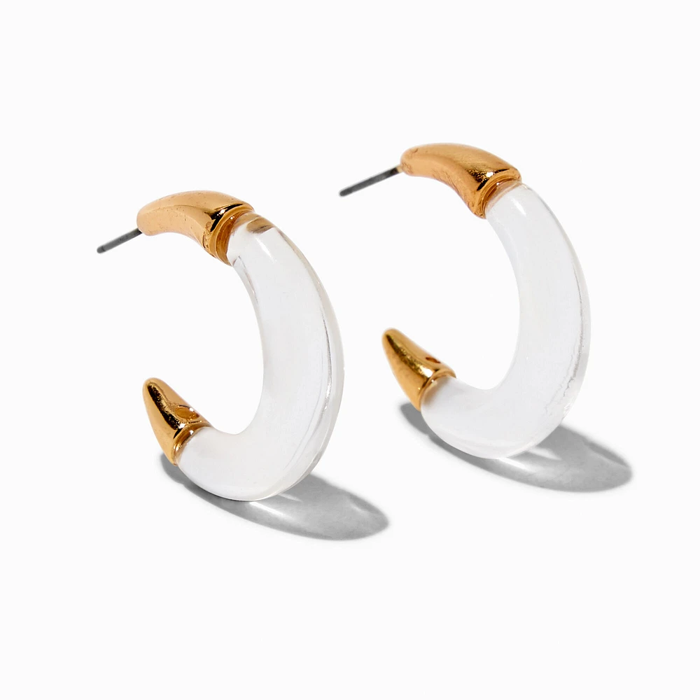 Clear Lucite Gold-tone Hoop Earrings