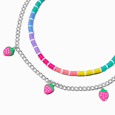Claire's Club Strawberry Fimo Clay Beaded Necklace - 2 Pack