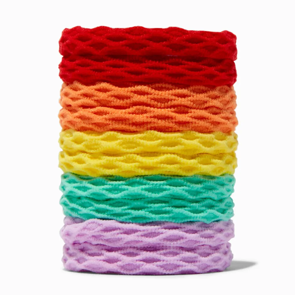 Claire's Club Rainbow Honeycomb Hair Ties - 10 Pack