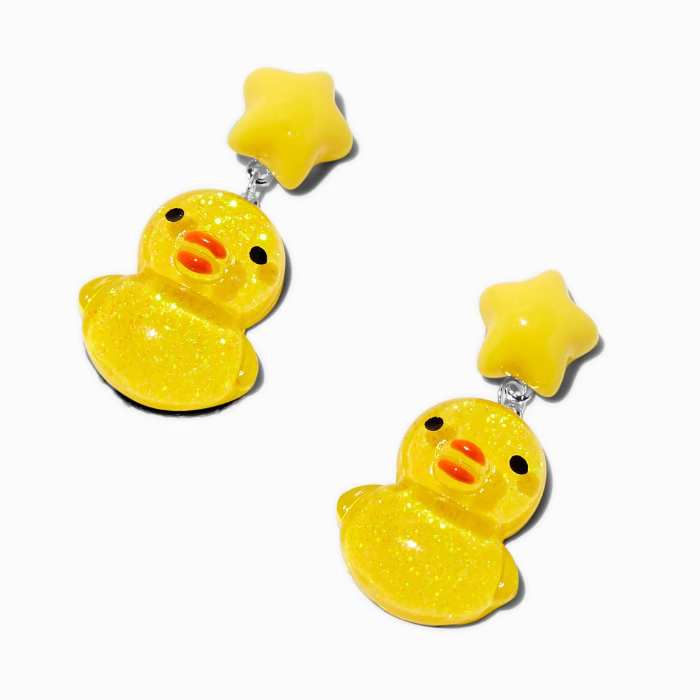 Puffy Rubber Duck Drop Earrings