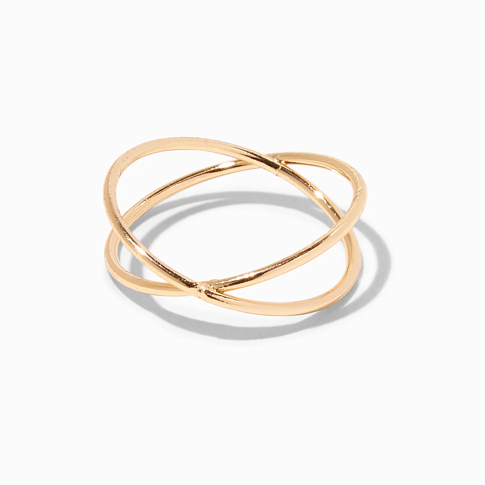 Gold-tone Criss Cross Ring