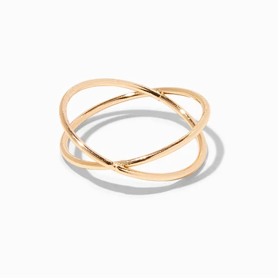 Gold-tone Criss Cross Ring