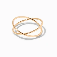 Gold-tone Criss Cross Ring