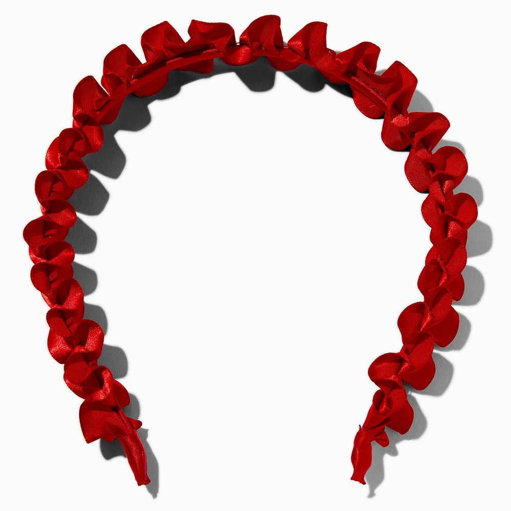 Claire's Club Red Satin Ruched Holiday Headband