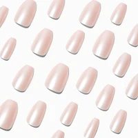 Light Pink Frosted Coffin Vegan Faux Nail Set - 24 Pack