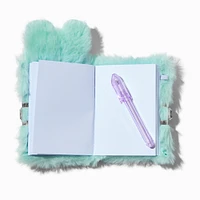 Claire's Club Mint Bunny Furry Mini Lock Diary