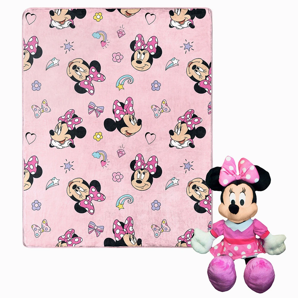 Disney Minnie Mouse Hugger Pillow & Silk Touch Blanket Set (ds)
