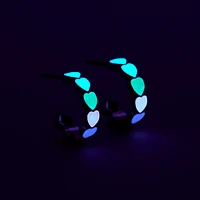 Glow in the Dark Rainbow Heart Hoop Earrings