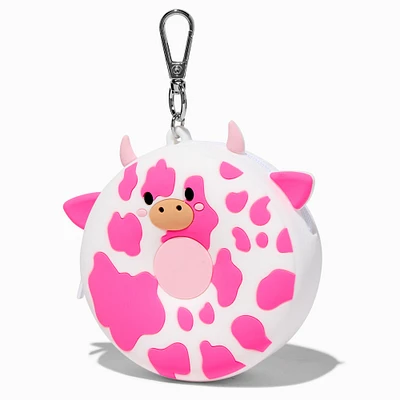 Pink Cow Donut Mini Mart Jelly Coin Purse Keychain