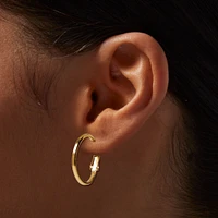 Gold-tone Stainless Steel 20MM Huggie Hoop Earrings