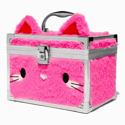Pink Cat Plush Lock Box