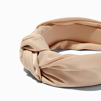 Nude Satin Knotted Headband