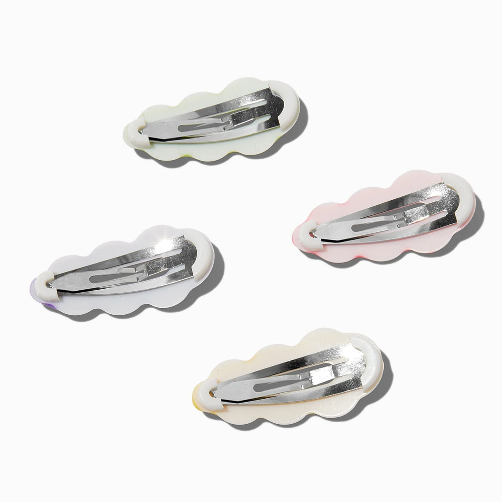 Neon Wavy Jelly Snap Hair Clips - 4 Pack