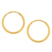 C LUXE by Claire's Gold Titanium 12MM Sleek Hoop Earrings