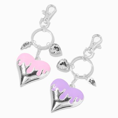 Best Friends Dripping Hearts Keychains - 2 Pack