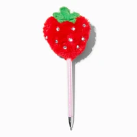 Strawberry Plush Pom Pom Pen