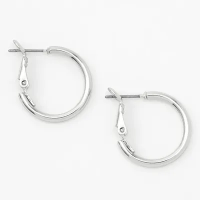 Silver 20MM Tube Hoop Earrings