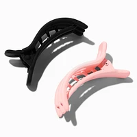 Pink & Black Mini Yoga Hair Claws - 2 Pack