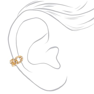 Gold Crystal Chain Ear Cuffs - 3 Pack