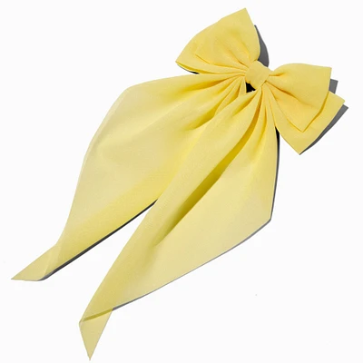 Lemon Yellow Long Tail Hair Bow Clip