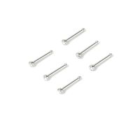 Silver 20G Stone Nose Studs - Clear, 6 Pack