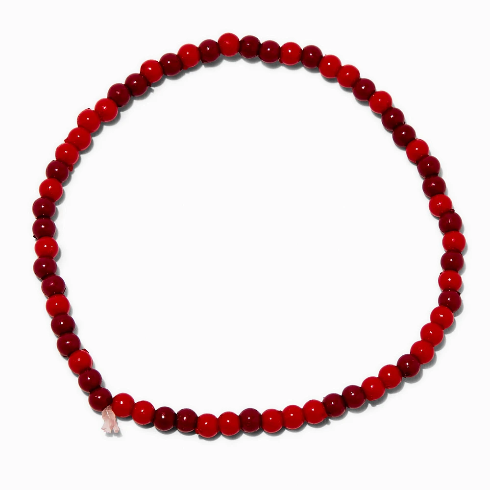 Claire's Club Red Beaded Stretch Bracelet