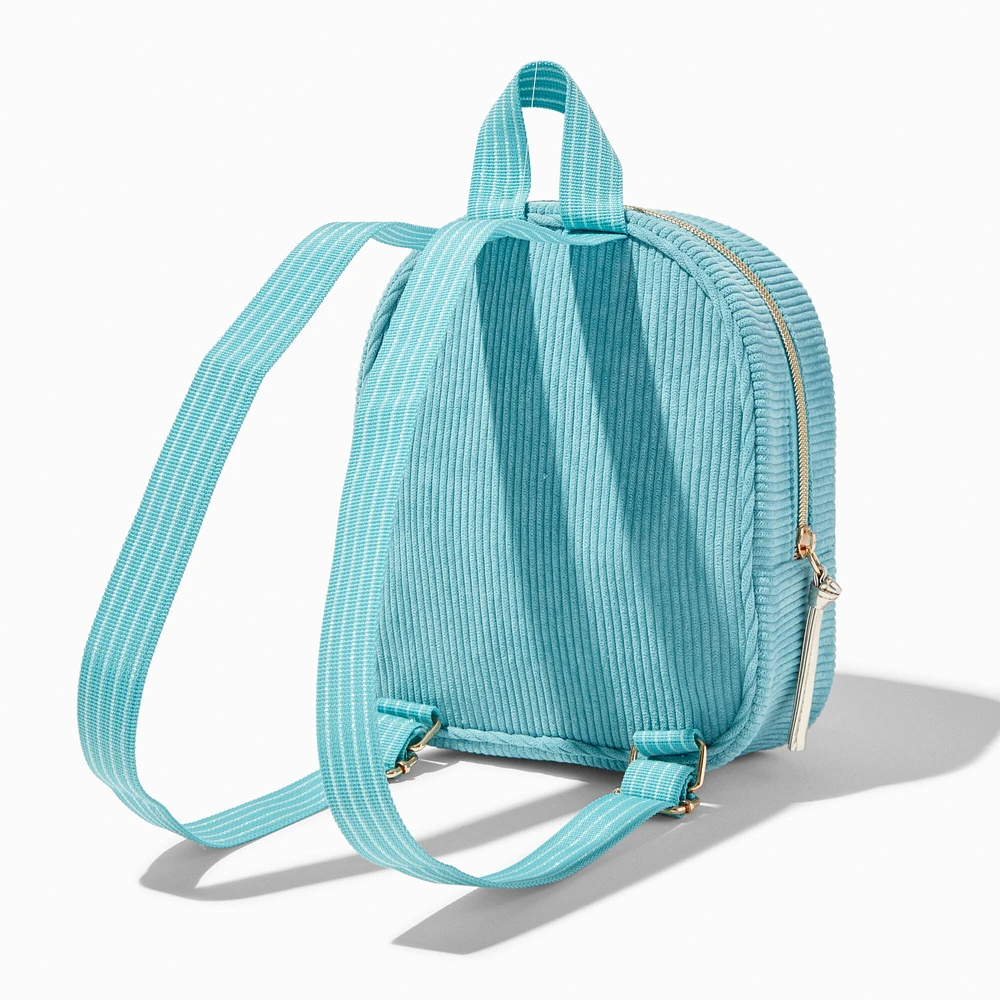 Claire's Club Blue Corduroy Woodland Backpack