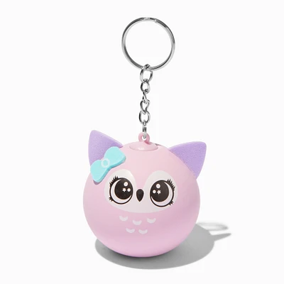 Pink Owl Stress Ball Keychain