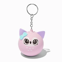 Pink Owl Stress Ball Keychain