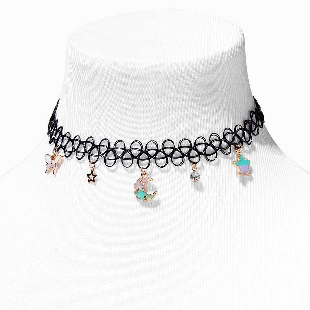 Celestial Glow In The Dark Tattoo Choker Necklace