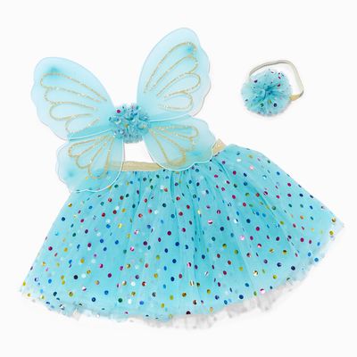 Claire's Club Turquoise Metaliic Rainbow Dot Dress Up Set - 3 Pack