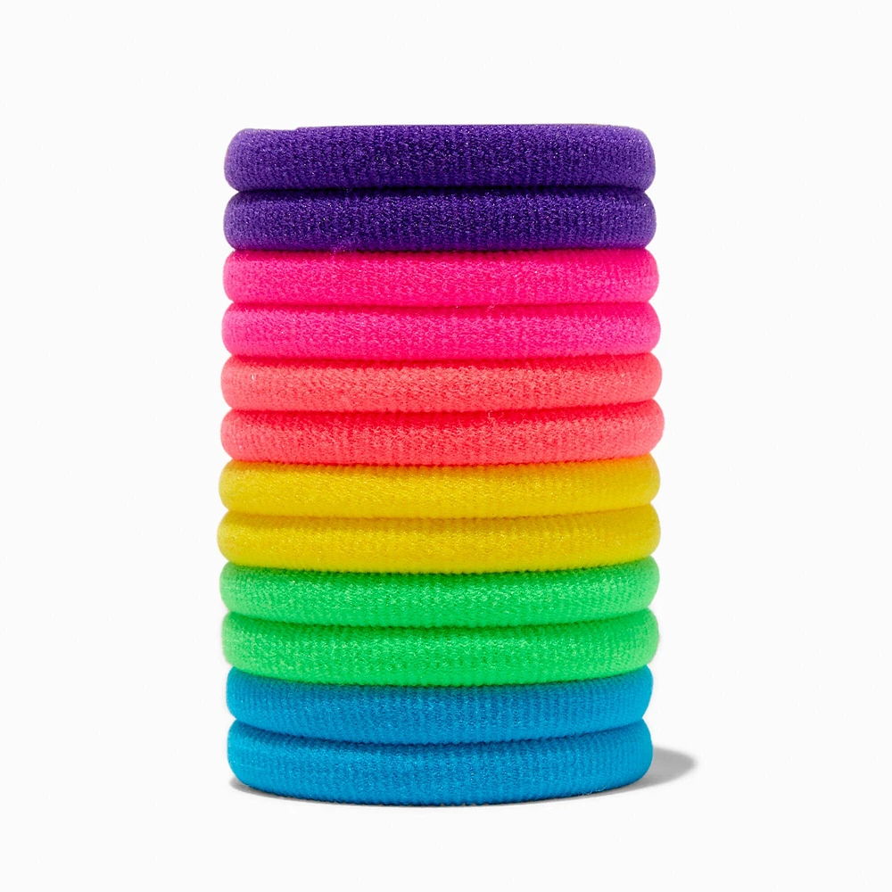 Claire's Club Neon Rolled Hair Ties - 12 Pack