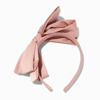 Blush Pink Silky Knotted Bow Headband